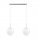 Pendelleuchte Glas Metall Silber 2-flammig E27 L:40 cm