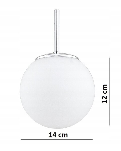 Pendelleuchte Glas Metall Silber E27 B:14 cm Modern