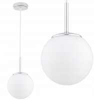 Pendelleuchte Glas Metall Silber E27 B:14 cm Modern