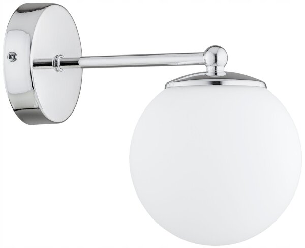 Wandleuchte Glas Metall Silber blendarm E27 T:20 cm