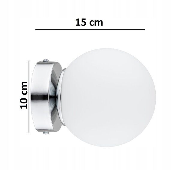 Wandlampe Glas Weiß Metall Silber E27 B:14 cm blendarm