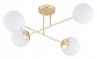 Deckenleuchte Glas Metall Gold 4-flammig E27 L:70 cm