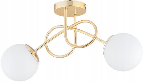 Deckenleuchte Glas Gold 2-flammig E27 L:40 cm Modern