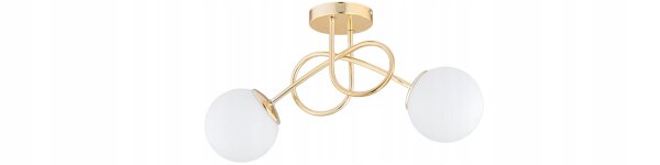 Deckenleuchte Glas Gold 2-flammig E27 L:40 cm Modern