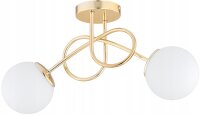Deckenleuchte Glas Gold 2-flammig E27 L:40 cm Modern