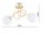 Deckenleuchte Glas Gold 2-flammig E27 L:40 cm Modern