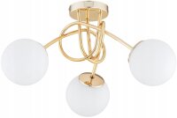 Deckenleuchte Glas Metall Gold 3-flammig E27 B:50 cm