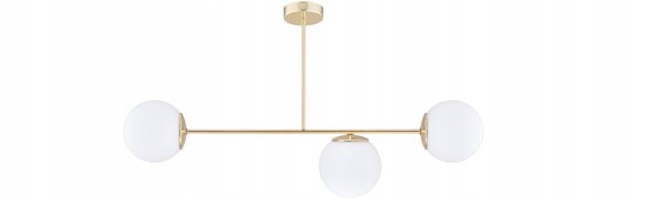 Deckenleuchte 3-flammig Glas Gold E27 L:80 cm blendarm