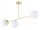 Deckenleuchte 3-flammig Glas Gold E27 L:80 cm blendarm
