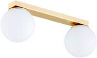 Deckenleuchte 2-flammig Glas Metall Gold E27 L:40 cm