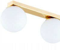 Deckenleuchte 2-flammig Glas Metall Gold E27 L:40 cm
