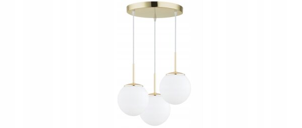 Pendelleuchte Metall Glas Gold E27 B:30 cm blendarm