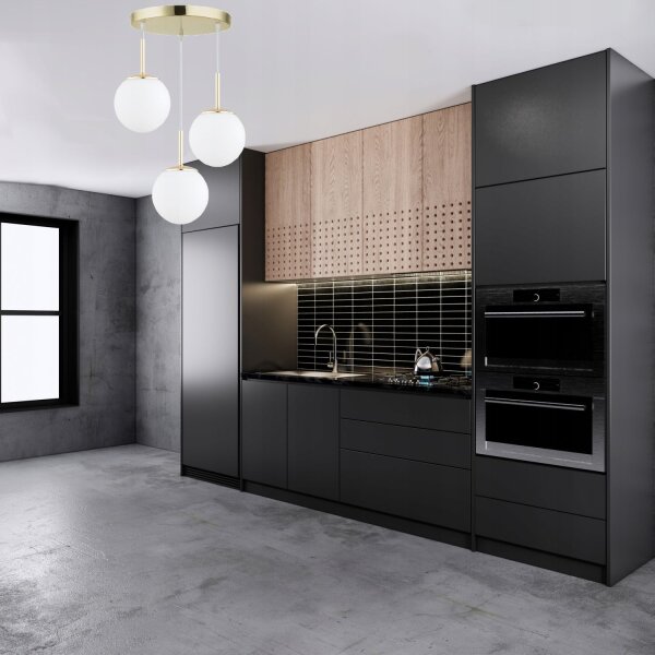 Pendelleuchte Metall Glas Gold E27 B:30 cm blendarm