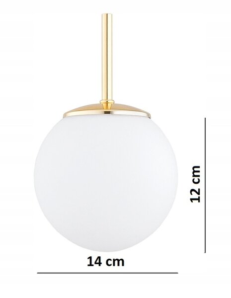 Pendelleuchte 3-flammig Glas Weiß Gold E27 L:60 cm