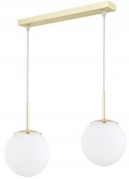 Pendelleuchte Glas Gold 2-flammig E27 L:40 cm blendarm