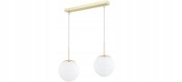 Pendelleuchte Glas Gold 2-flammig E27 L:40 cm blendarm
