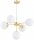 Pendelleuchte 5-flammig Glas Weiß Gold E27 L:60 cm