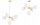 Pendelleuchte 5-flammig Glas Weiß Gold E27 L:60 cm