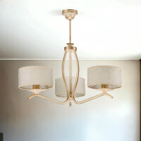 Plafonnier DAGNO Shabby Gold Blanc 3 branches Lampe
