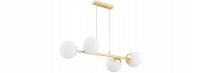 Pendelleuchte Glas Metall Gold 4-flammig E27 L:75 cm
