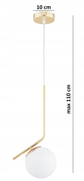 Pendelleuchte Glas Weiß Gold edel E27 L:14 cm blendarm