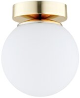 Wandleuchte Glas Wei&szlig; Gold E27 H:15 cm Modern edel