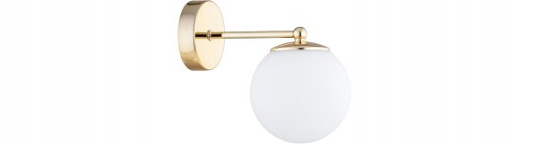 Wandlampe mit Arm Glas Metall Weiß Gold E27 B:22 cm