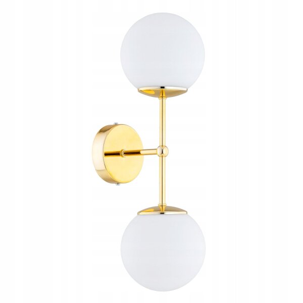 Wandleuchte Glas Gold Up Down 2-flammig E27 H:40 cm