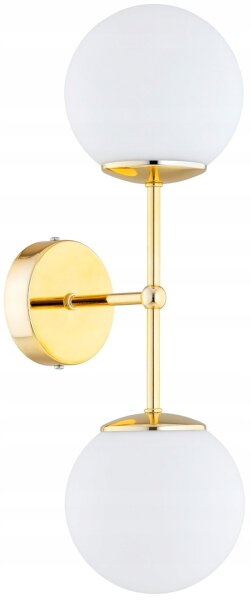 Wandleuchte Glas Gold Up Down 2-flammig E27 H:40 cm