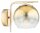 Wandlampe mit Arm Glas Metall Gold E27 B:22 cm Modern