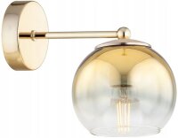 Wandleuchte Glas Metall Gold E27 B:22 cm wohnlich