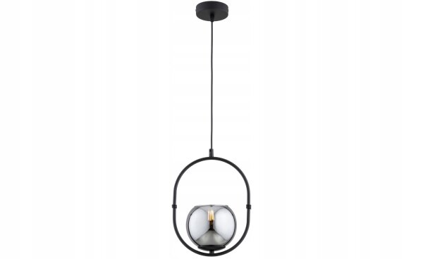 Pendelleuchte Rauchglas Schwarz E27 B:14 cm Modern