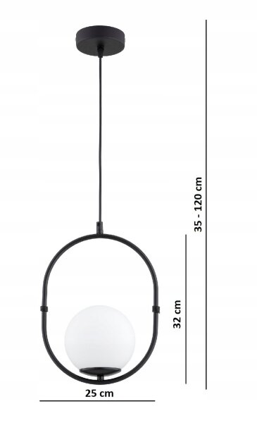 Hängelampe Glas Metall Schwarz E27 B:14 cm blendarm