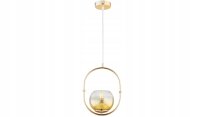 Pendelleuchte Glas Metall Gold E27 B:14 cm Modern edel