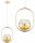 Pendelleuchte Glas Metall Gold E27 B:14 cm Modern edel