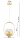 Pendelleuchte Glas Metall Gold E27 B:14 cm Modern edel