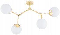 Deckenleuchte 4-flammig Glas Gold E27 L:80 cm blendarm
