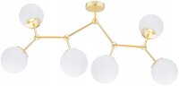 Deckenleuchte 6-flammig Glas Gold E27 80 cm Modern