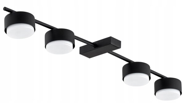 Deckenleuchte 4-flammig Schwarz GX53 L:60 cm Modern