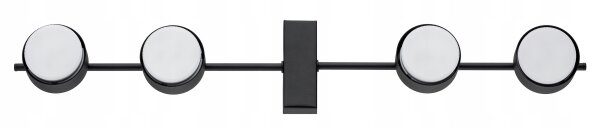 Deckenleuchte 4-flammig Schwarz GX53 L:60 cm Modern