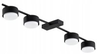 Deckenleuchte 4-flammig Schwarz GX53 L:60 cm Modern