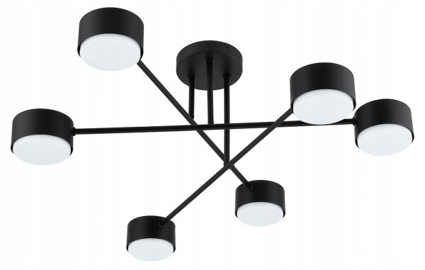 Deckenlampe 6-flammig Schwarz GX53 B:65 cm Modern