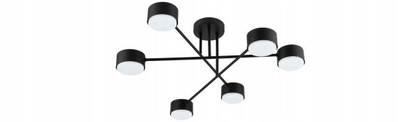 Deckenlampe 6-flammig Schwarz GX53 B:65 cm Modern
