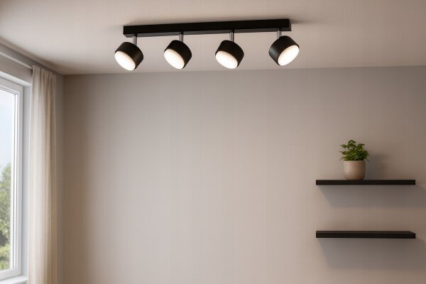 Deckenspot flexibel 4-flammig Schwarz GX53 L:60 cm