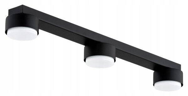 Deckenleuchte 3-flammig Schwarz GX53 L:60 cm Modern