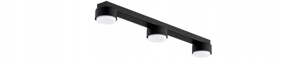 Deckenleuchte 3-flammig Schwarz GX53 L:60 cm Modern