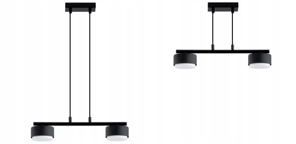 Pendelleuchte 2-flammig Schwarz GX53 L:40 cm Modern