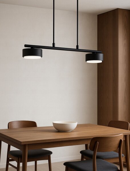 Pendelleuchte 2-flammig Schwarz GX53 L:40 cm Modern