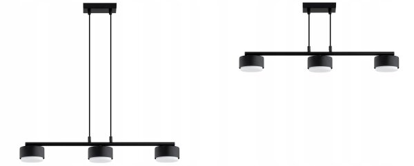 Hängelampe 3-flammig Schwarz Metall GX53 L:60 cm Modern