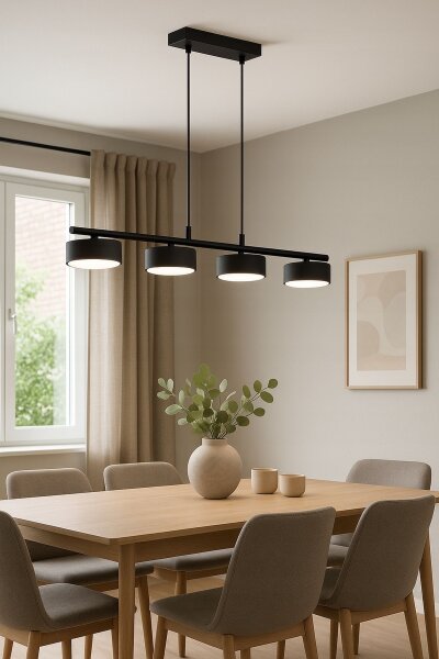 Pendelleuchte 4-flammig Schwarz GX53 L:70 cm Modern